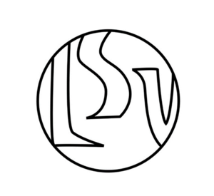 Logo: Schriftzug "LSV" im Kreis; Schwarz auf weiß
